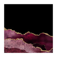 Burgundy & Gold Agate Texture 10  (Print Only)