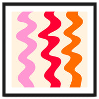 Squiggly Lines - orange, pink and cream