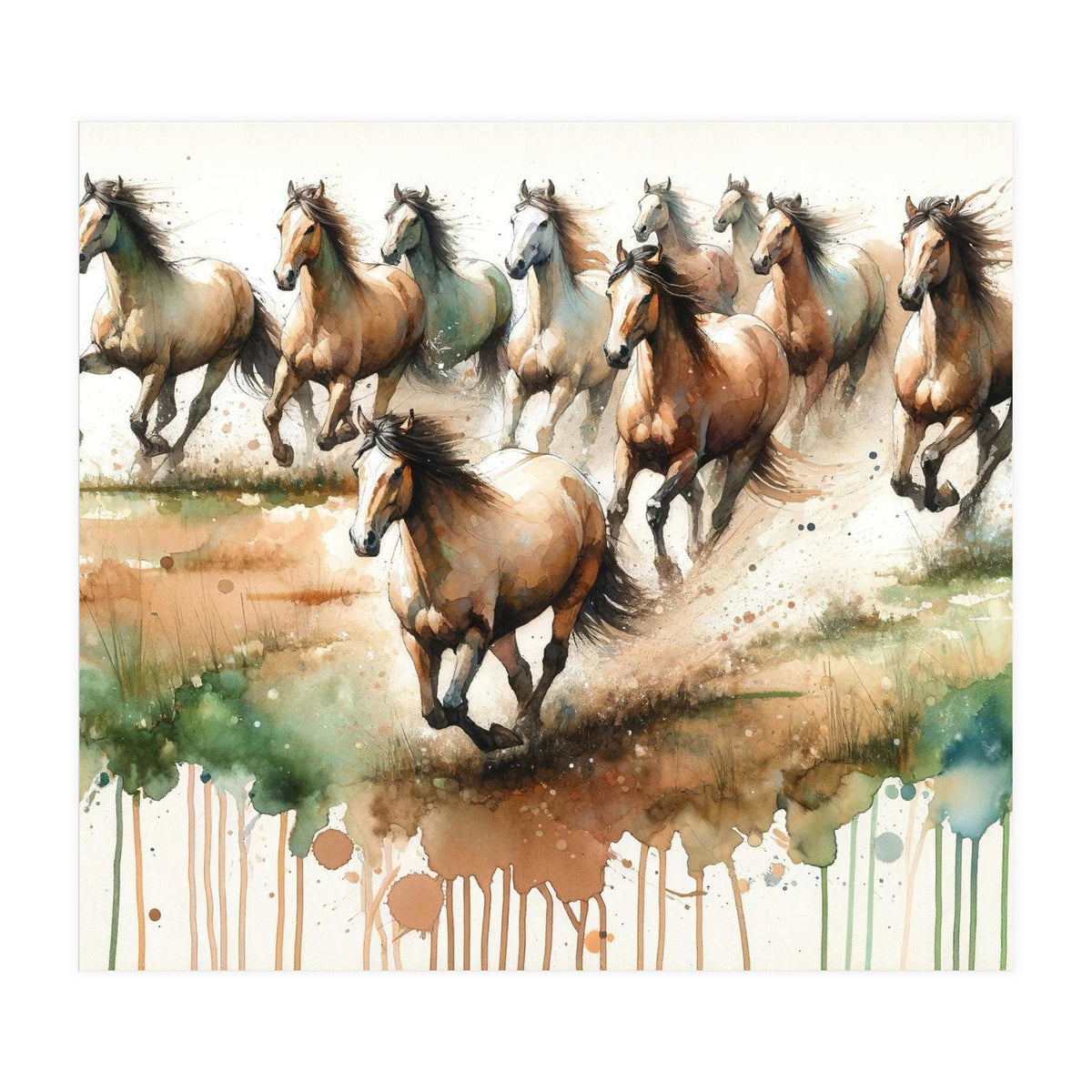 Galloping Horse Herd (Print Only)