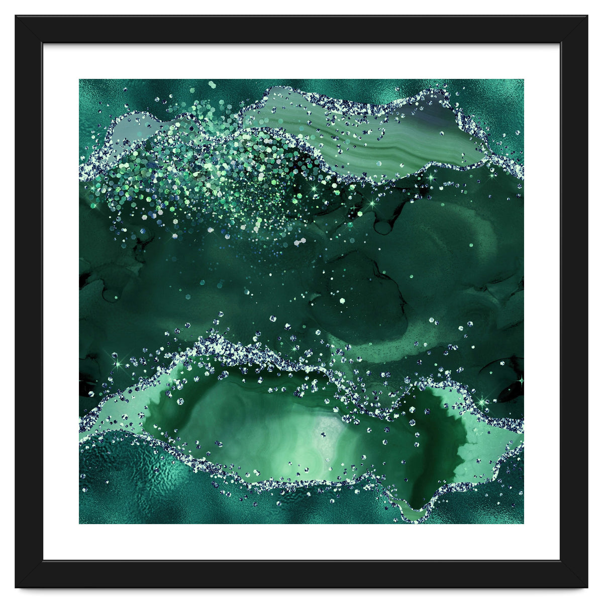 Emerald Glitter Agate Texture 04