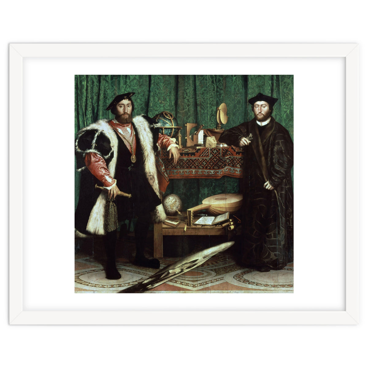 Germany school. The Ambassadors (with anamorphosis in the lower part of the painting). 1533. Oil ...