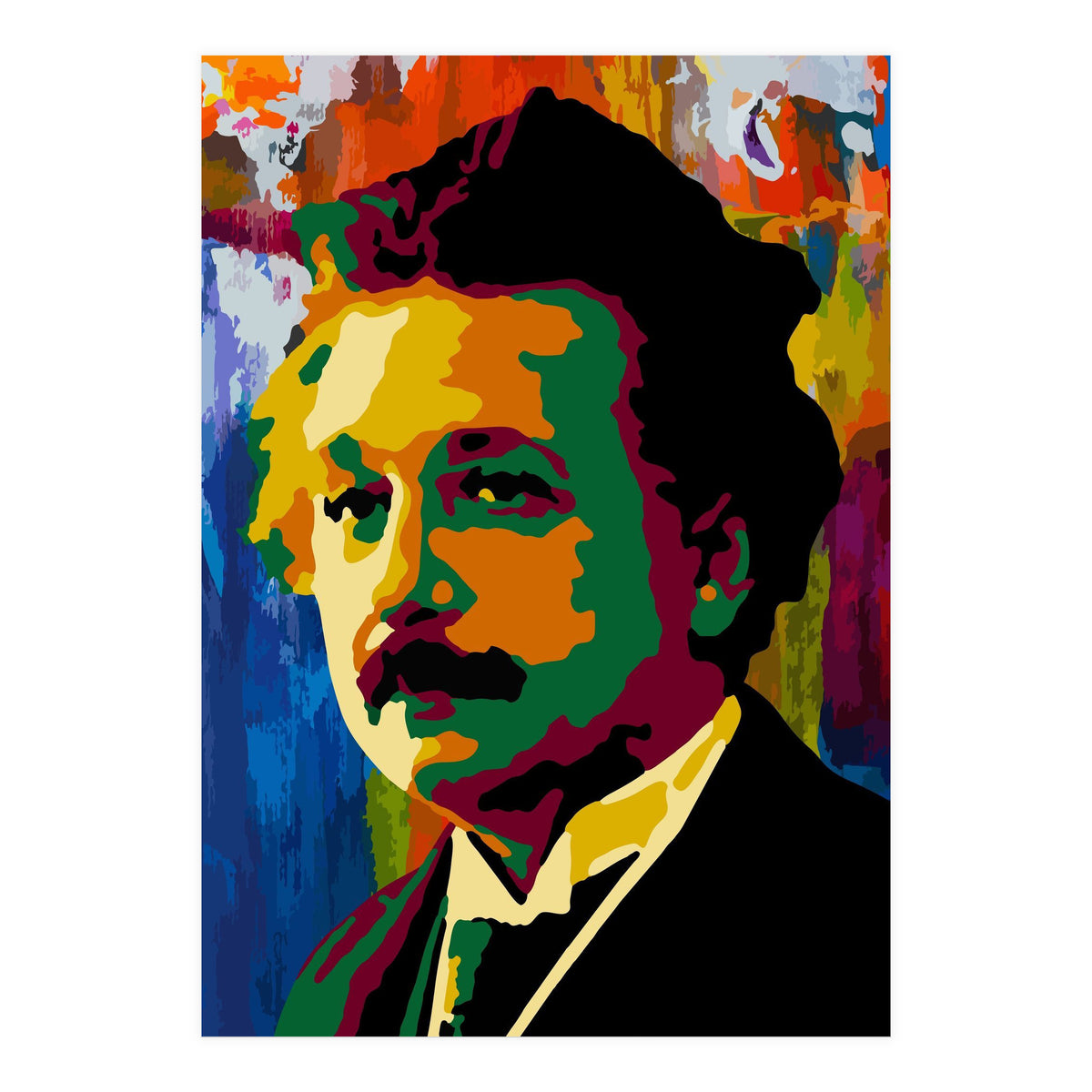 Albert Einstein Colorful Abstract (Print Only)