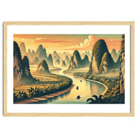 Vintage China, Guilin Karst Mountains Poster