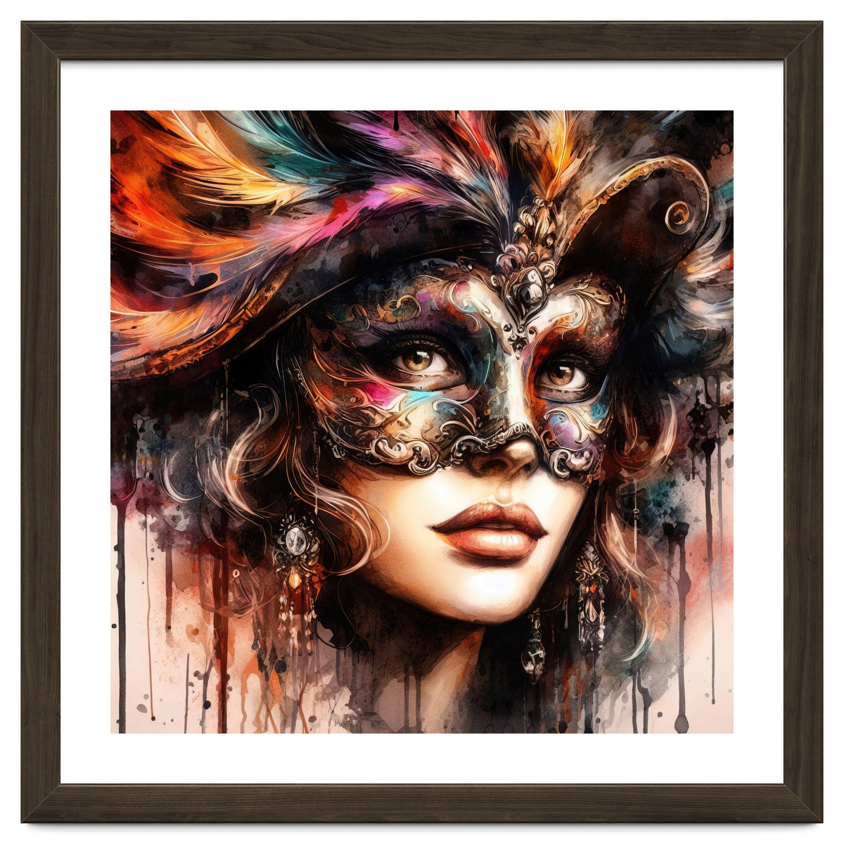 Watercolor Carnival Woman #6