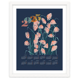 calendar 2025 Linocut flowers blue thumbnail