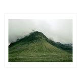 Green mountain covered in clouds - Iceland (Print Only) thumbnail