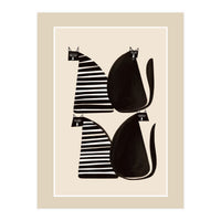 Minimalist Cats In Black And White (Print Only)