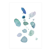 Watercolor Aqua Abstract Spots I (Print Only)