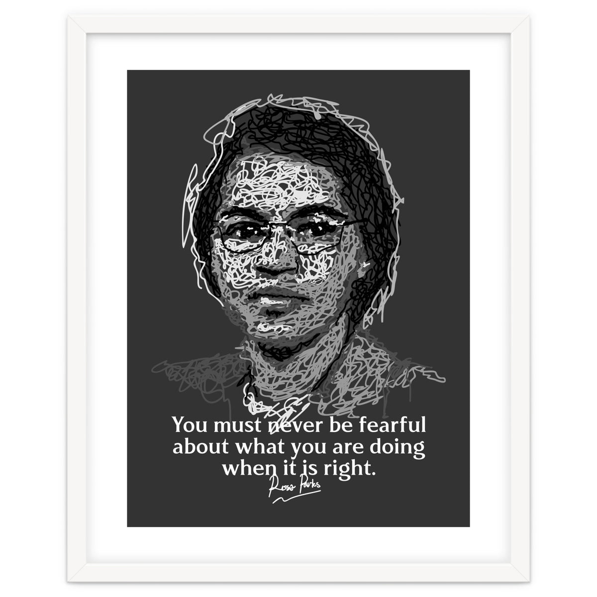 Rosa Parks  American Activist Legend in Scribble Art