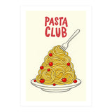 Pasta Club Illustration, Spaghetti and Tomatoes Art Print for Kitchen Wall Decor (Print Only) thumbnail