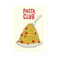 Pasta Club Illustration, Spaghetti and Tomatoes Art Print for Kitchen Wall Decor (Print Only)