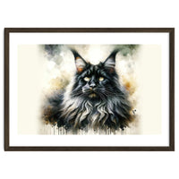 Majestic Long Haired Cat Portrait