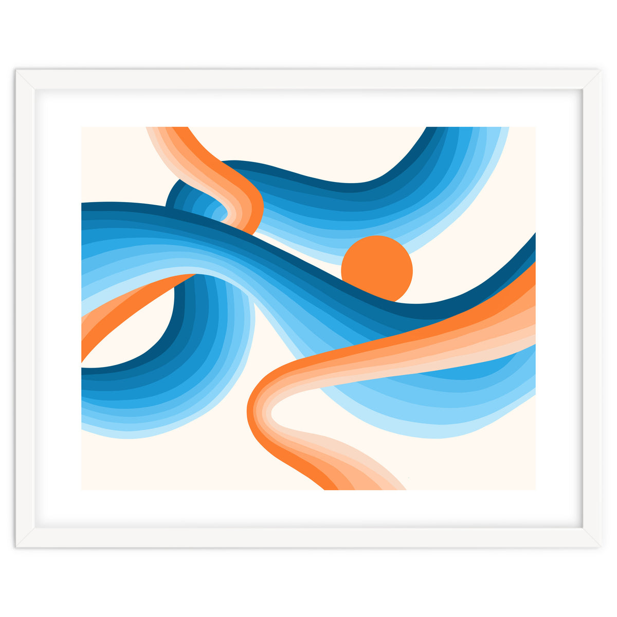 Rise, Abstract Retro Sunrise, Modern Bohemian Space, Concept Graphic Sky, Eclectic Nature