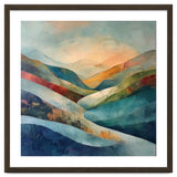 Abstract Mountain Landscape Painting with Textured Rolling Hills thumbnail