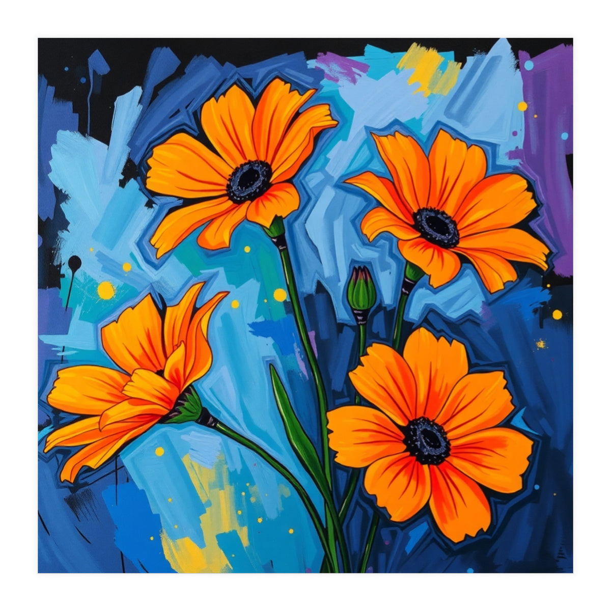 Orange Flowers (Print Only)