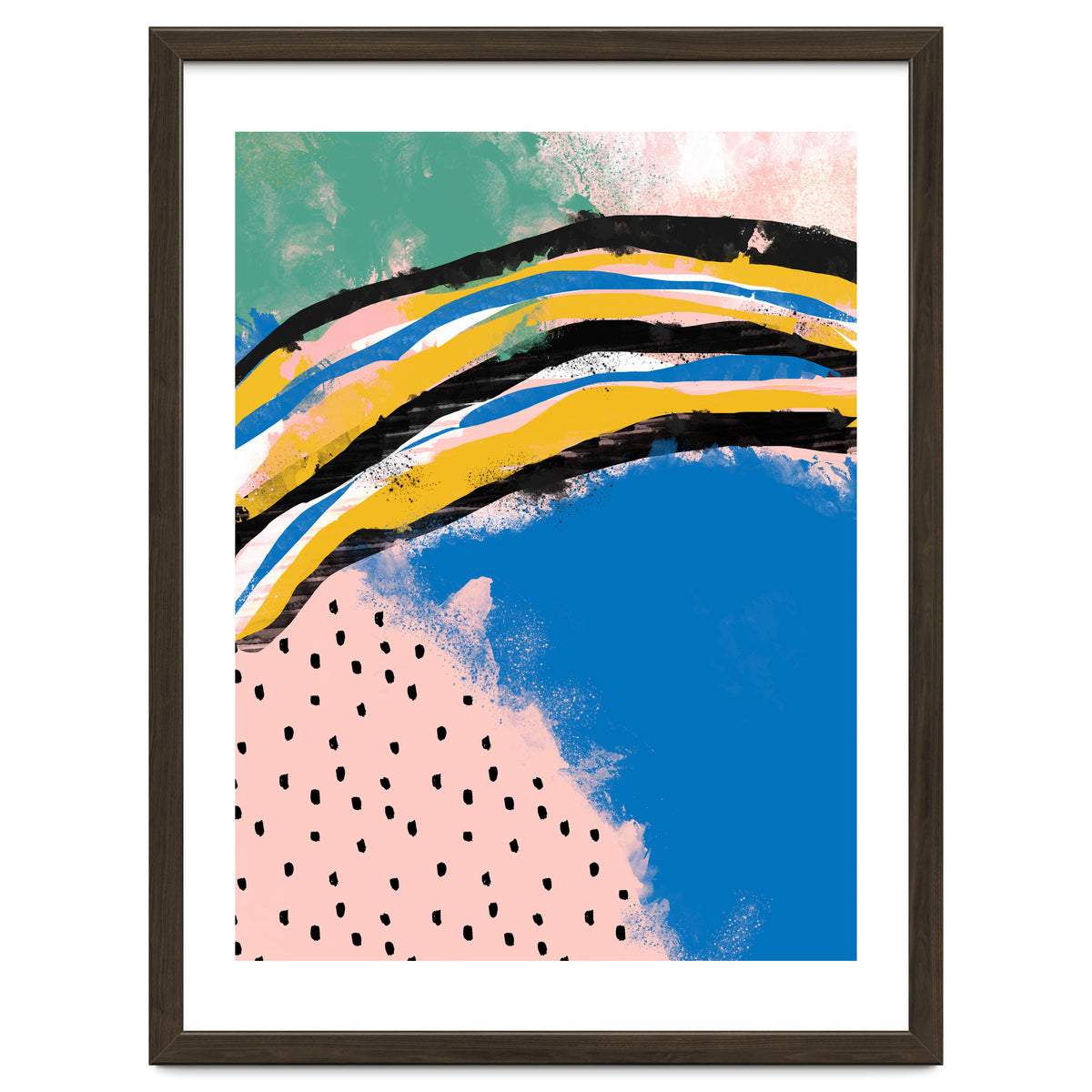 Abstract Pink Blue Dreamy Painting