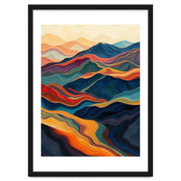 Abstract Mountain Landscape Art with Fluid Textures