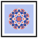 Mandala flower - blue and coral thumbnail