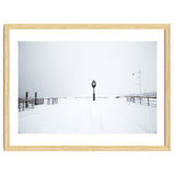 A clock tower in the snow beach thumbnail