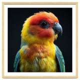 Vibrant Sun Conure Parrot Close Up Portrait thumbnail