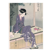 Kitagawa Utamaro (Copy) / 'Mujer sentada en una veranda', ca.  1798; 20th century, Japanese School. (Print Only)