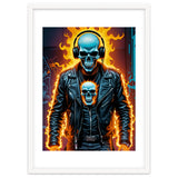 Fiery Skeleton Biker In Headphones thumbnail