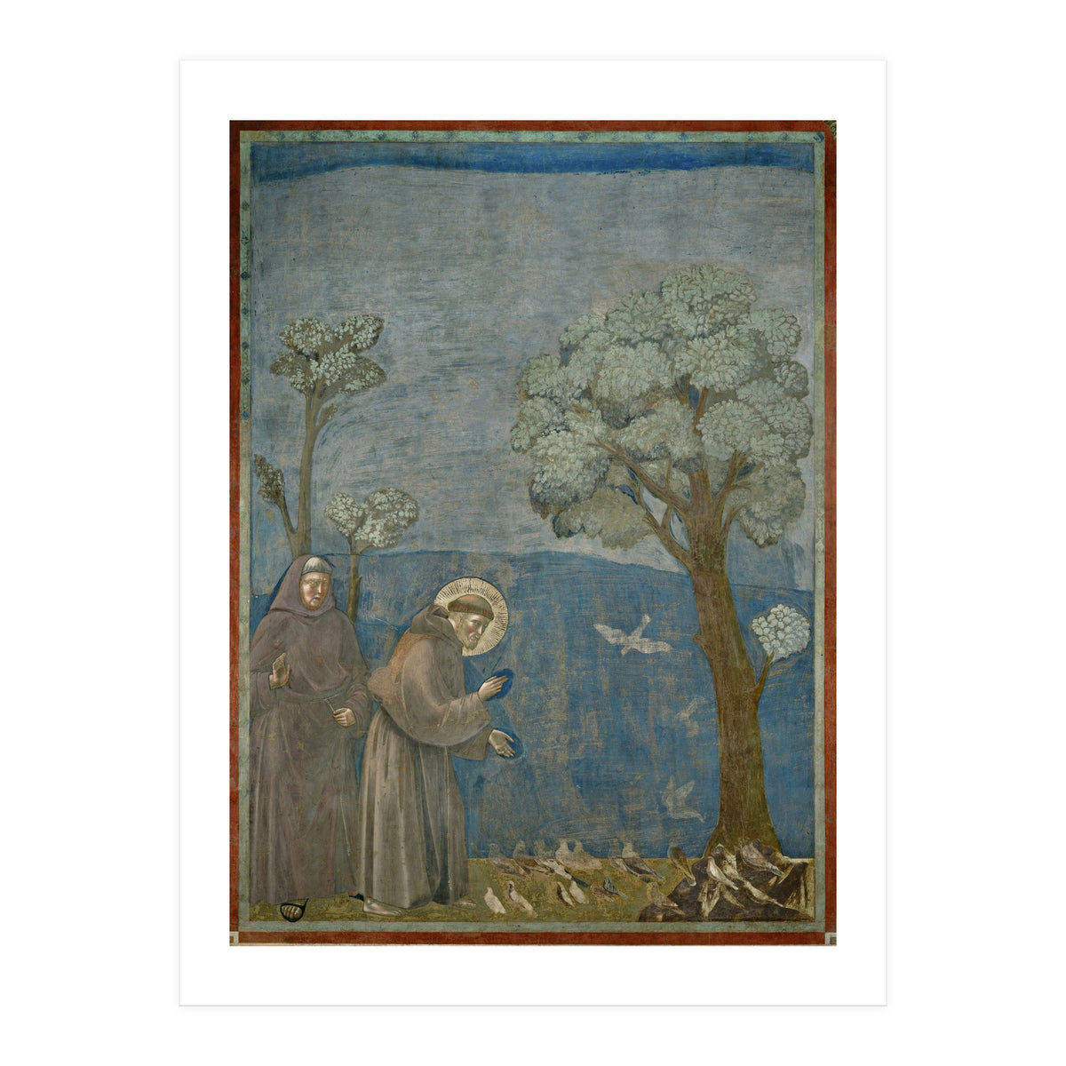 Saint Francis of Assisi preaching to the birds. Giotto. GIOTTO DE BONDONE (1266-1337). (Print Only)