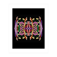 The Butterfly Effect Series 01, Paint Blot Mirror Colorful, Symmetrical Graphic, Eclectic Mandala (Print Only)