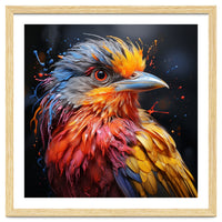Vibrant Bird With Colorful Splatter Paint