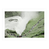 Tourists walking around the waterfall - Iceland  (Print Only) thumbnail