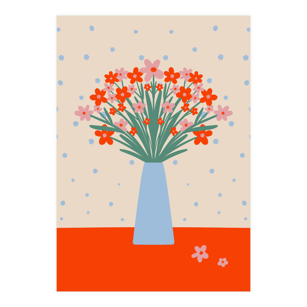 Cute Floral Vase (Print Only)
