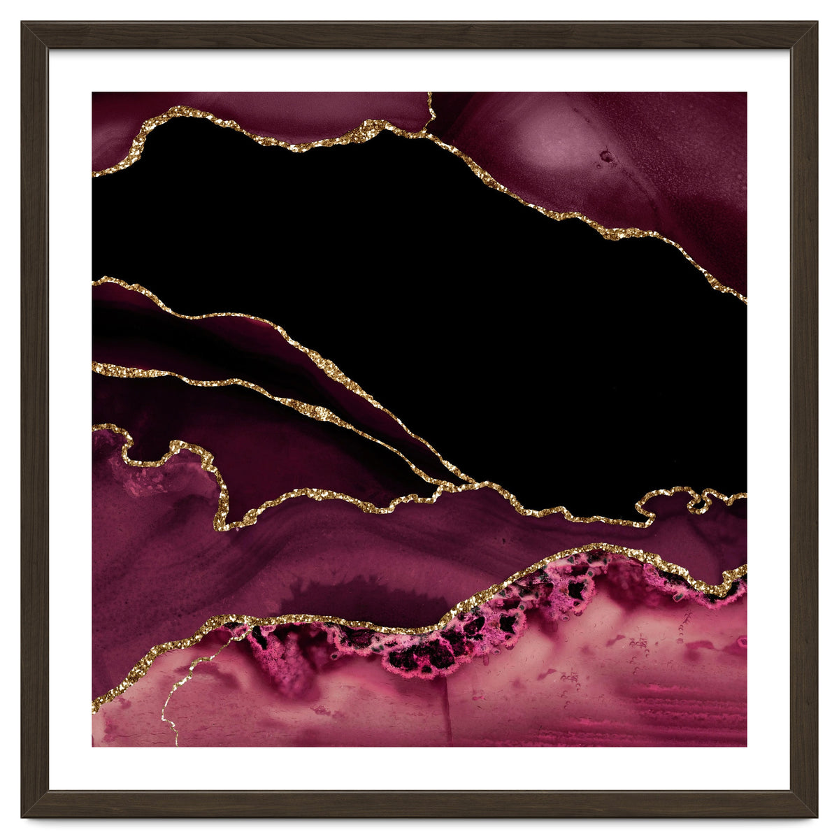 Burgundy & Gold Agate Texture 14