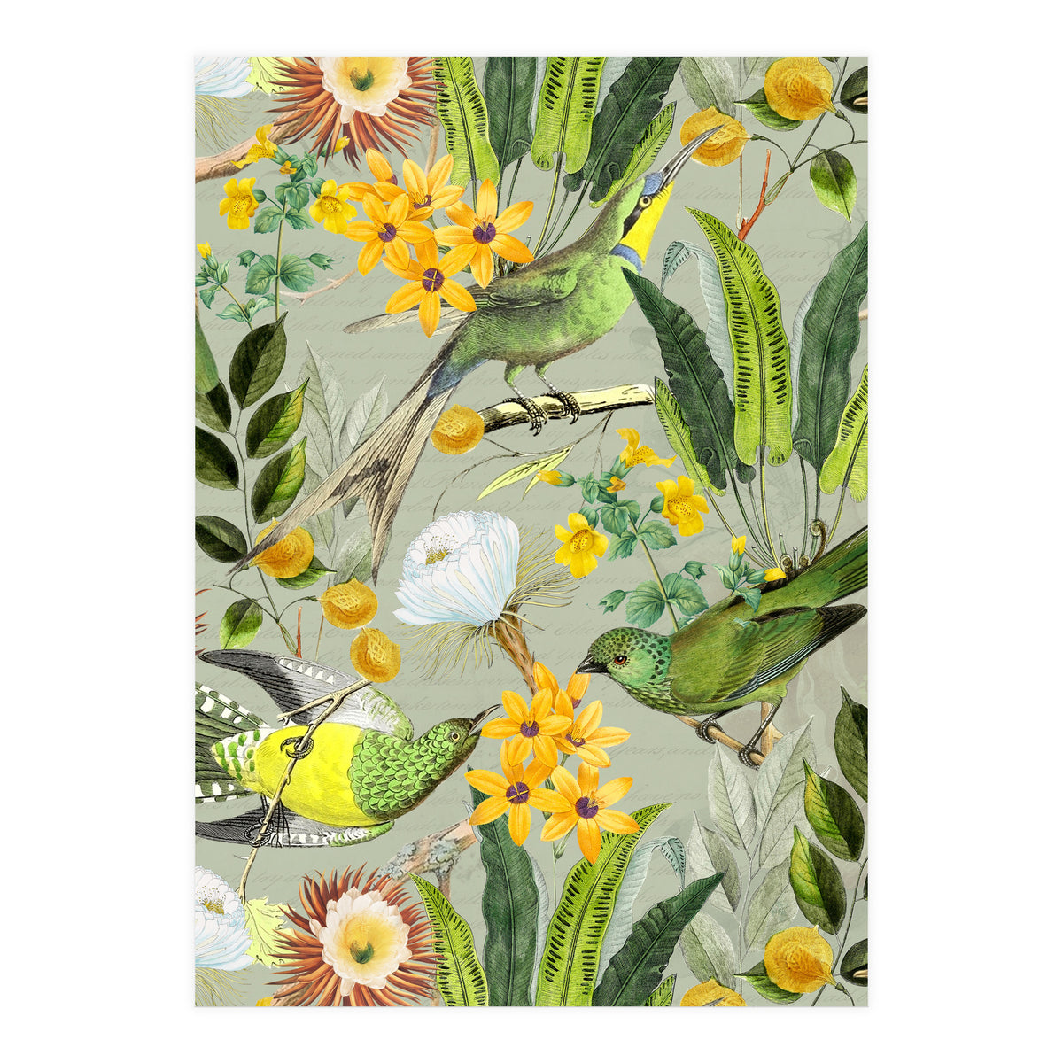 Tropical Birds in Exotic Jungle (Print Only)