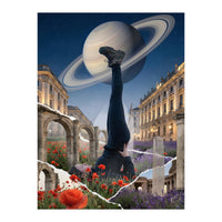 Cosmic Balance: Surreal Yoga in Ancient Dreamscapes (Print Only)