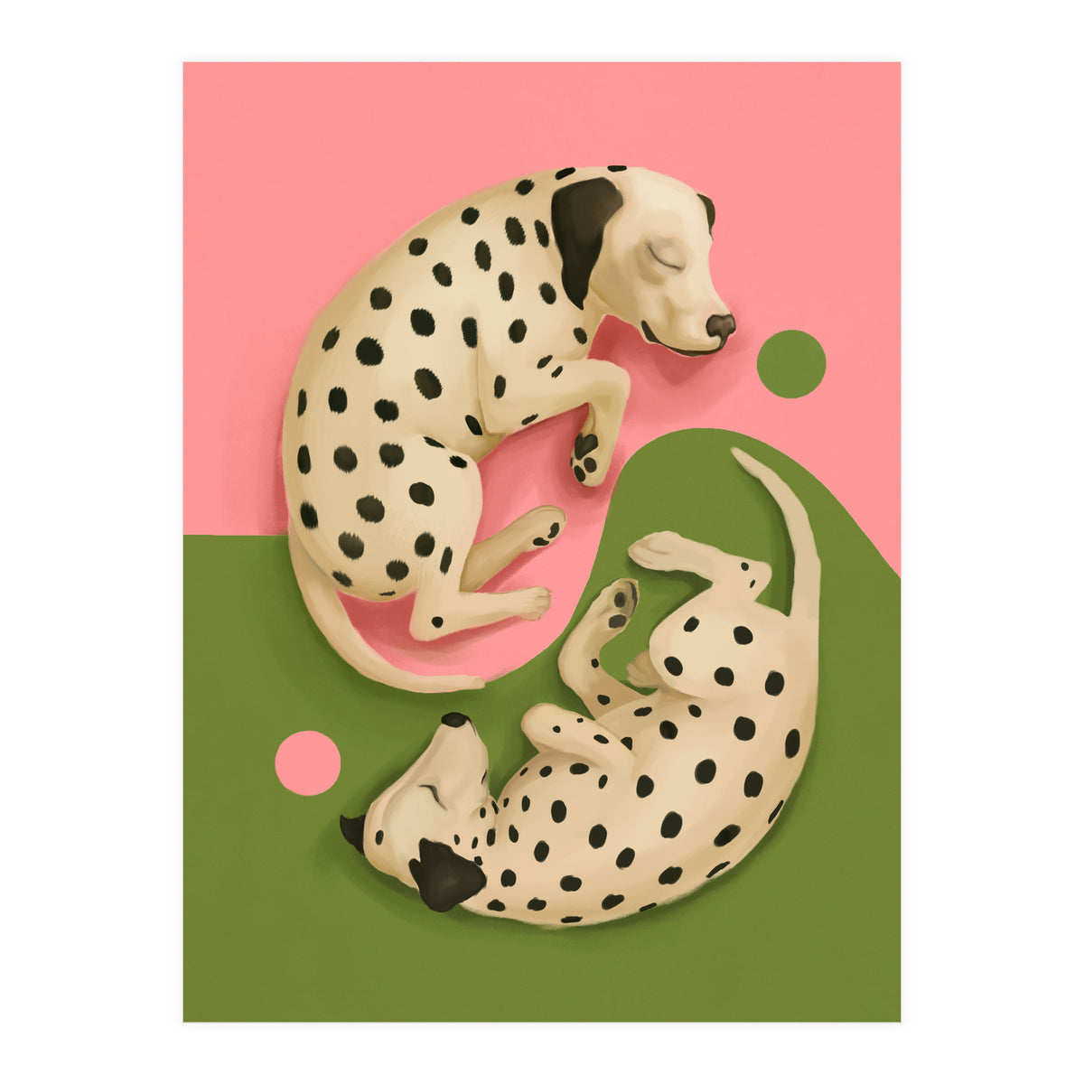 Yin And Yang Dalmatians (Print Only)
