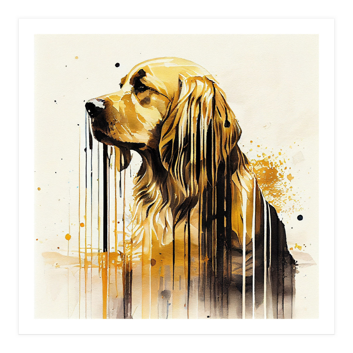 Watercolor Golden Retriever Dog (Print Only)
