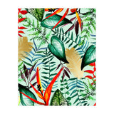 Paradise, Tropical Jungle Botanical Bohemian Illustration, Palm Bird of Paradise Gold Painting (Print Only) thumbnail