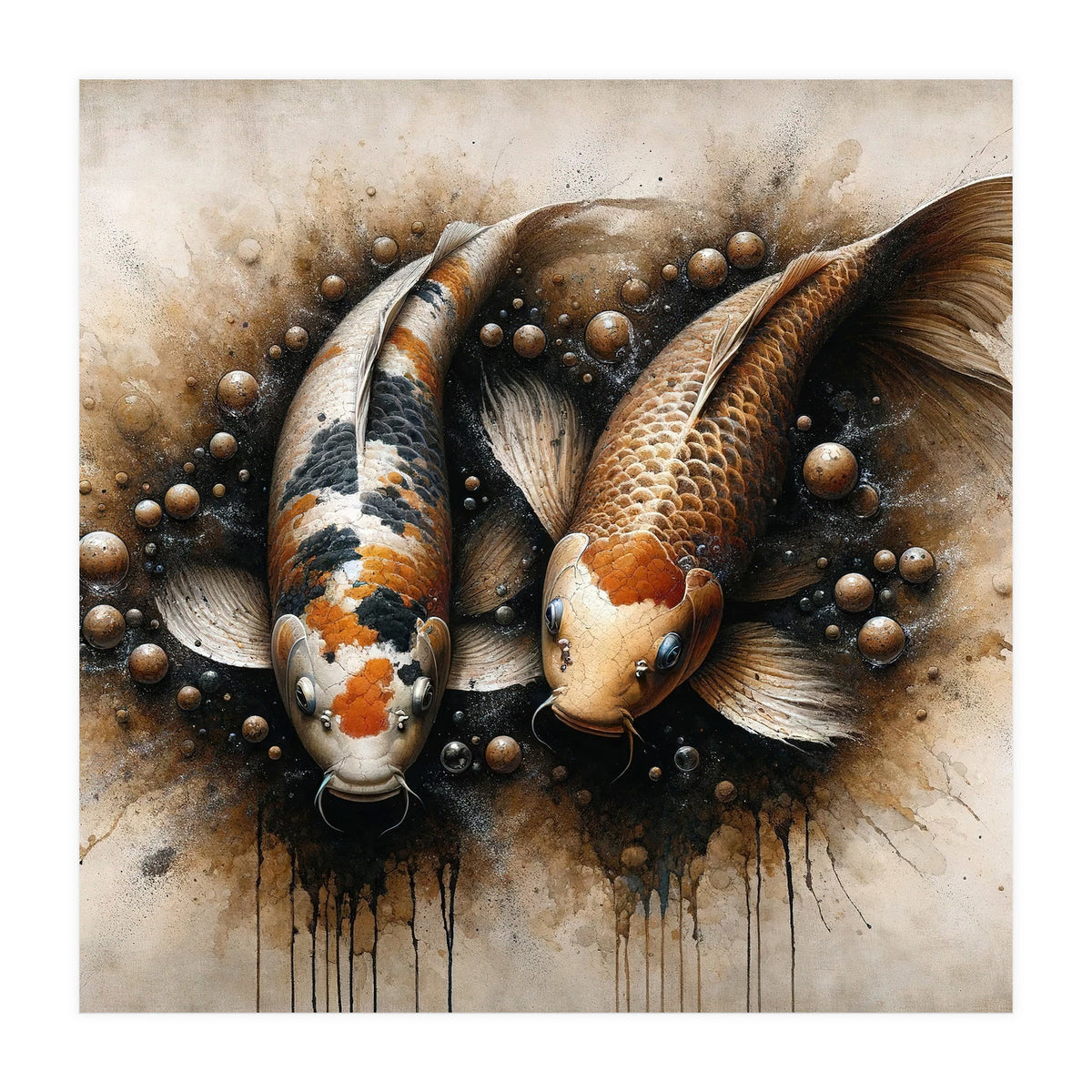 Powerful Koi Fish Pair (Print Only)