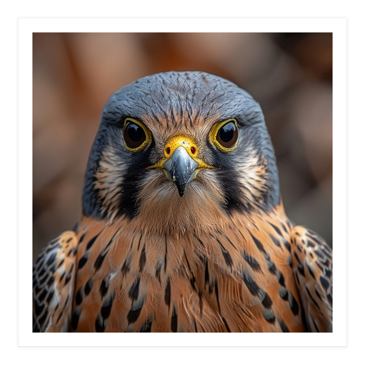 Close Up Kestrel Falcon Bird Portrait Majestic (Print Only)