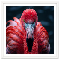 Close Up Flamingo Face With Water Droplets