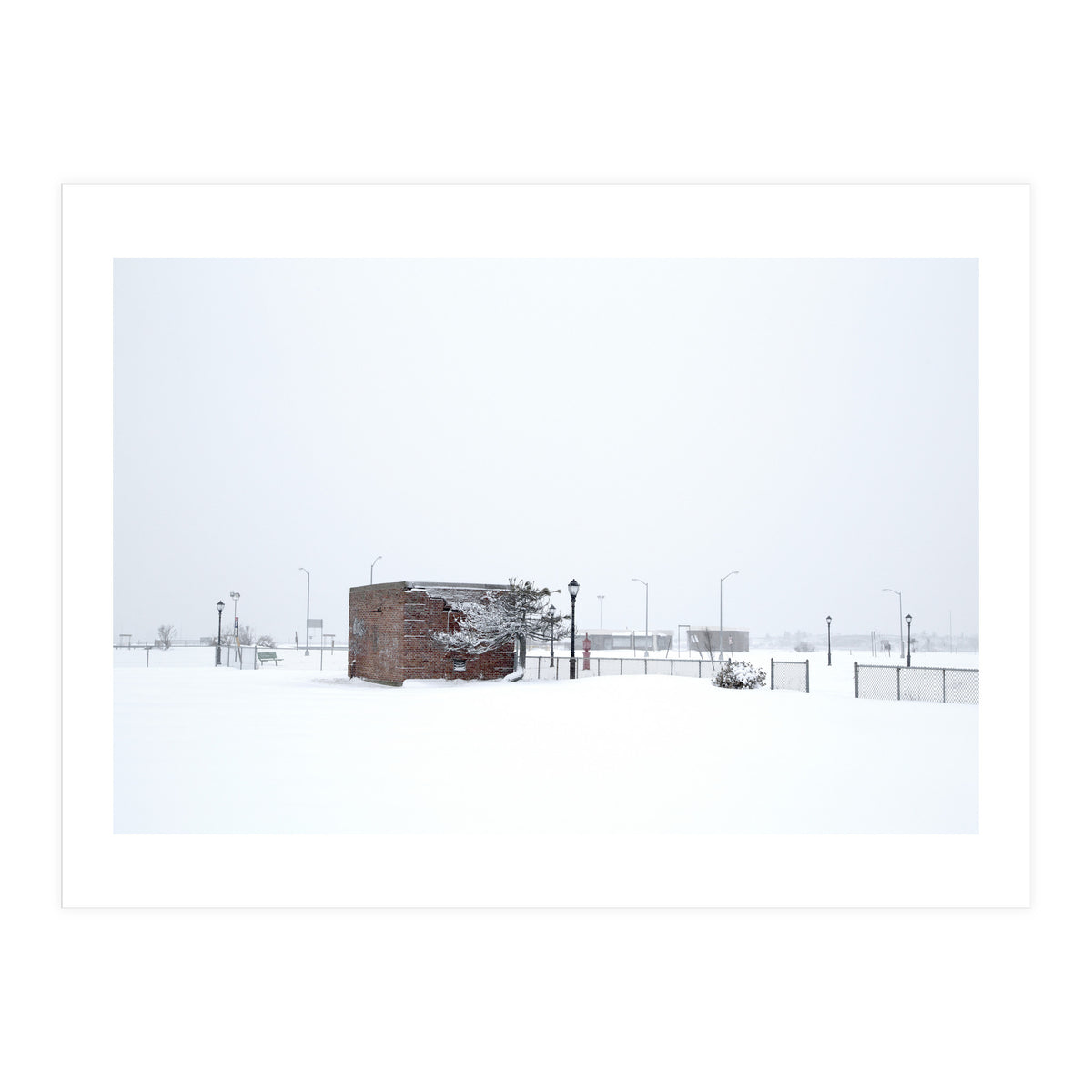 Barn in the winter snowscape (Print Only)