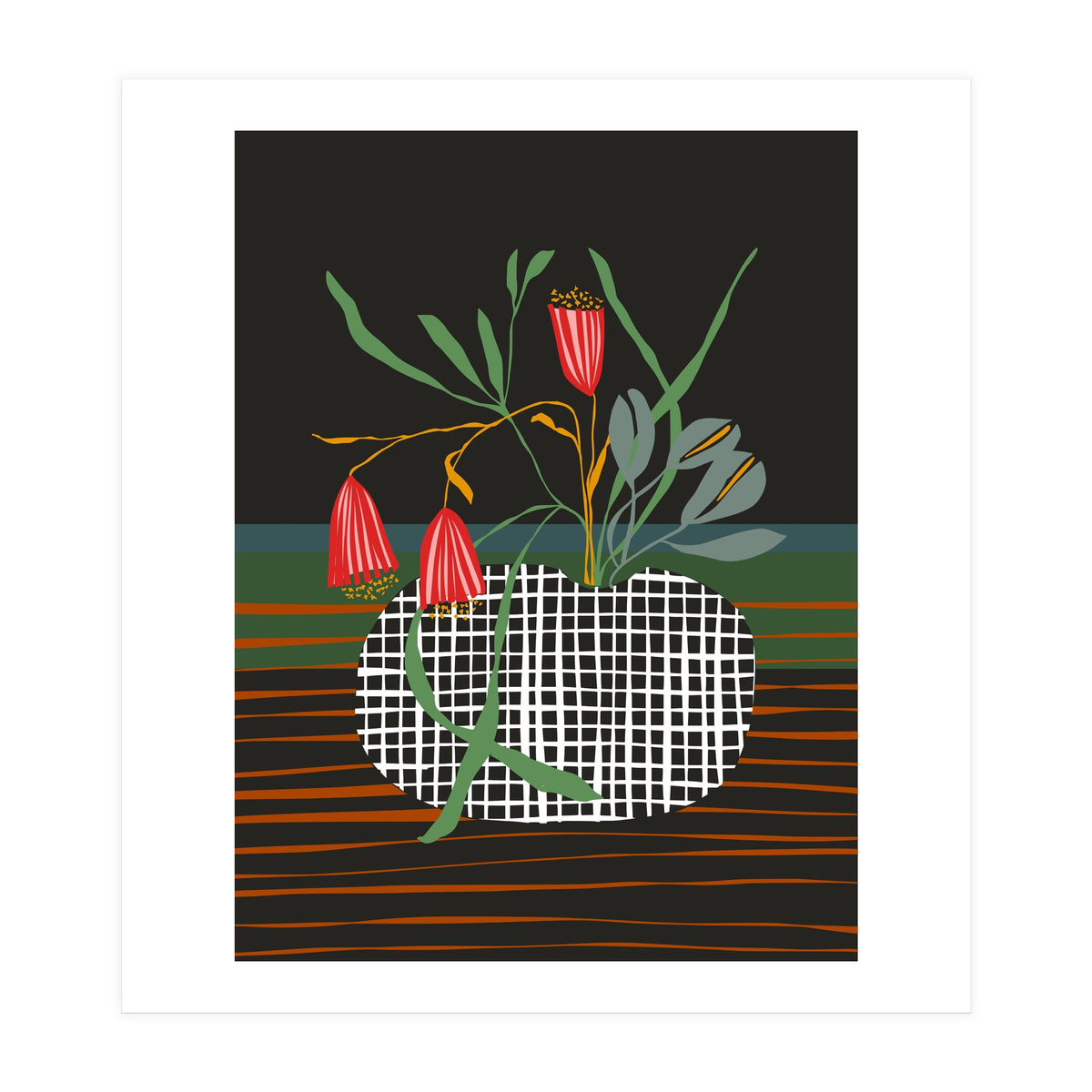 Midcentury vase dark (Print Only)