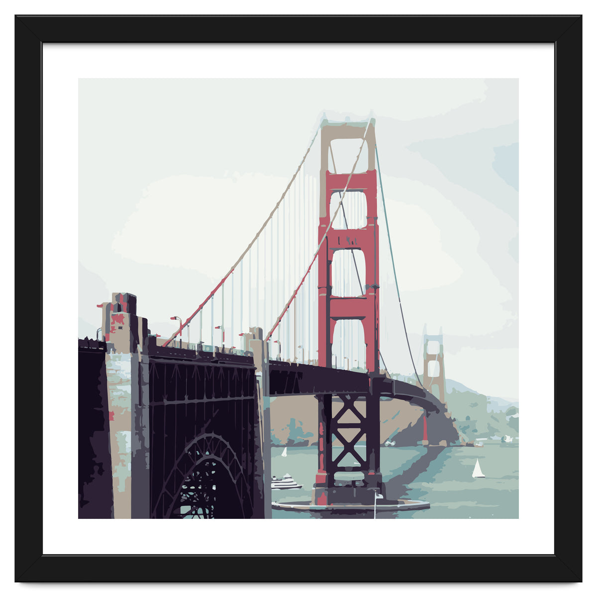 Golden Gate Watercolor Art