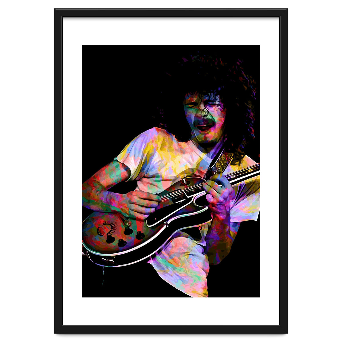 Carlos Santana . American Rock Guitarist Legend Colorful