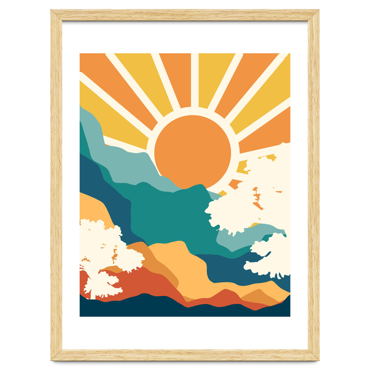 Sunrise Mindset, Positivity Optimism Self Love Self Care Growth, Nature Retro Eclectic Bohemian Peace Contemporary