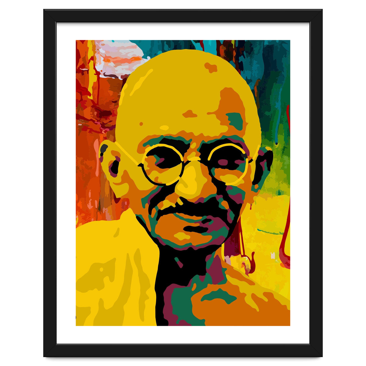 Mahatma Gandhi Colorful Abstract Art