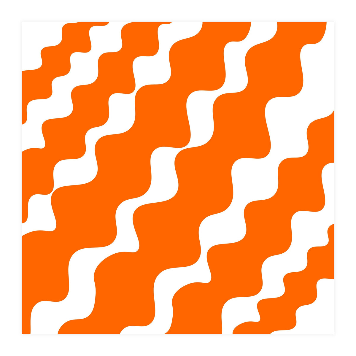 Slanting Orange Wavy Pattern (Print Only)