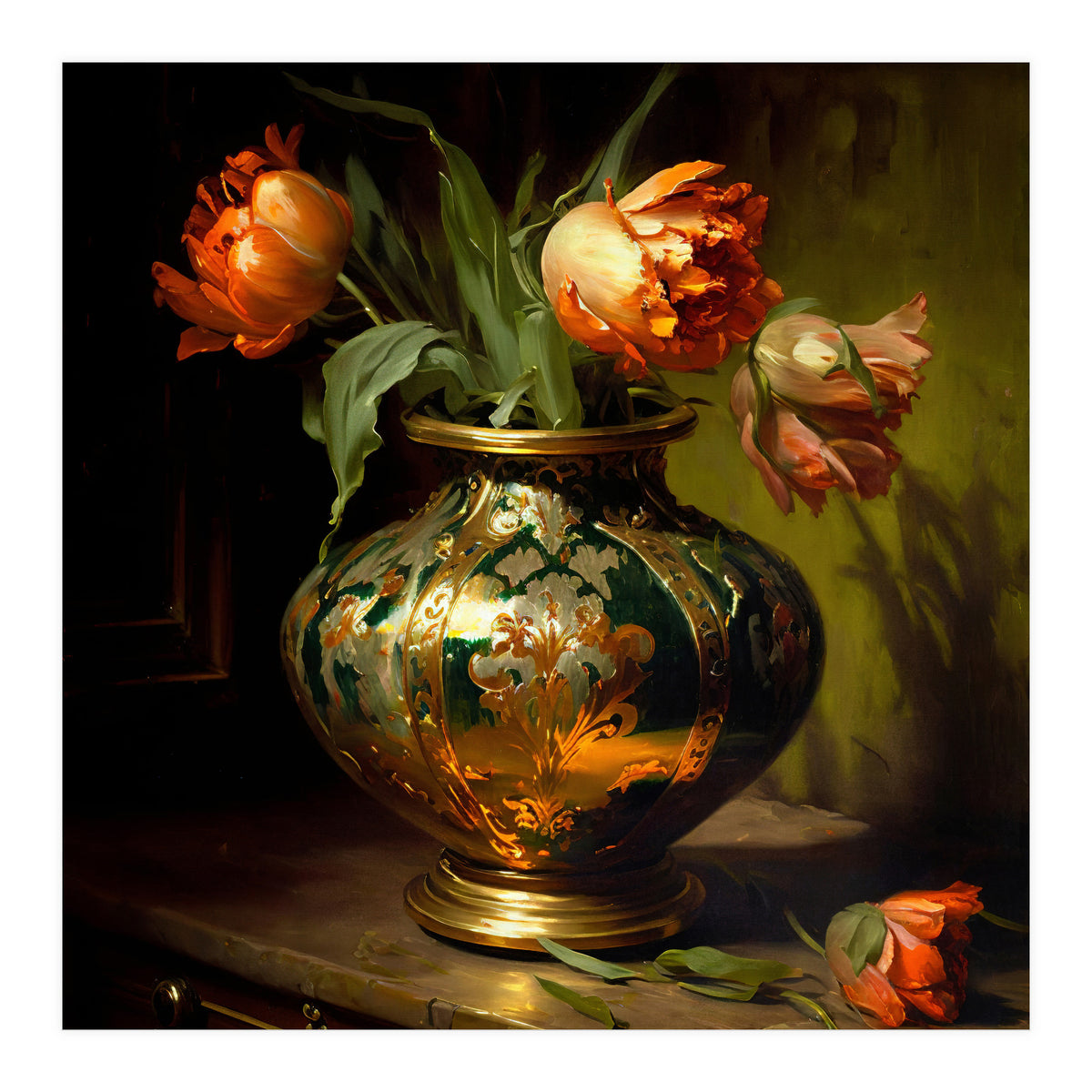 Orange Parrot Tulips (Print Only)