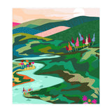 Endless Love, Bohemian Nature Landscape Scenic Meadow, Eclectic Colorful Travel Forest Mountains Sunset (Print Only) thumbnail