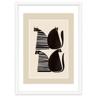 Minimalist Cats In Black And White